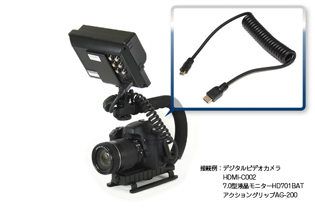 HDMI-C002 接続例 HDMIカールケーブル HDMI-C002
